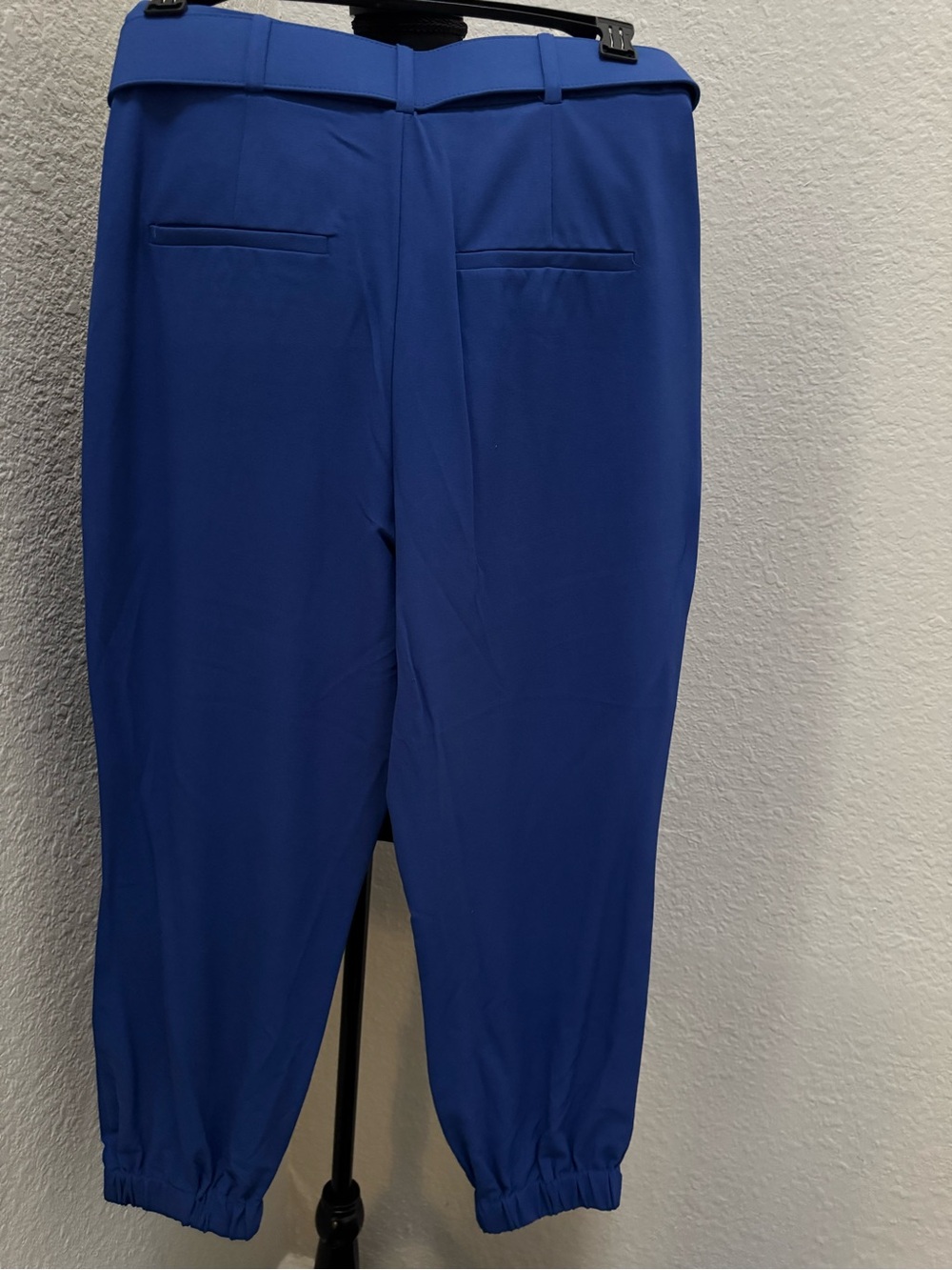 Royal Blue Belted Cropped Pants - Picture 2 of 13